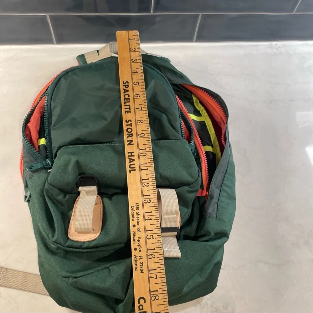 Unisex - Forest Green Backpack with Tan Accents
